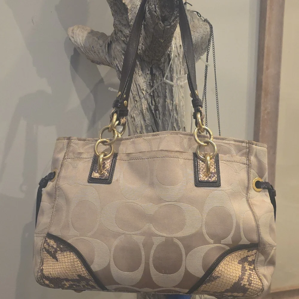 Coach Collette Snake Embossed Carry All